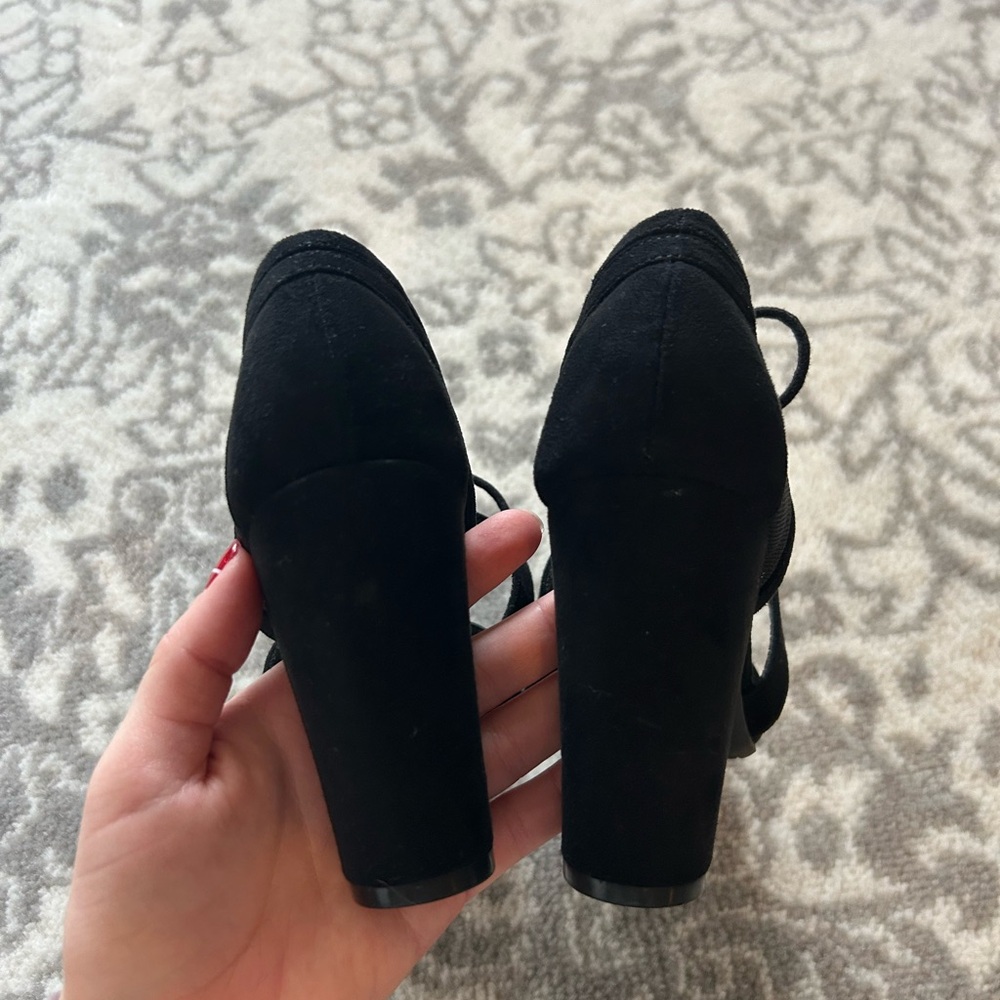 Christian Siriano Black Lace-Up Heels - Picture 3 of 5